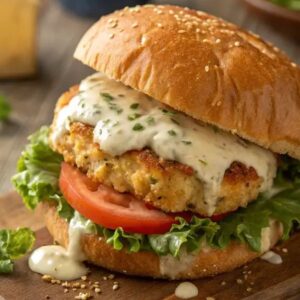Chicken Cheese Melt Burger